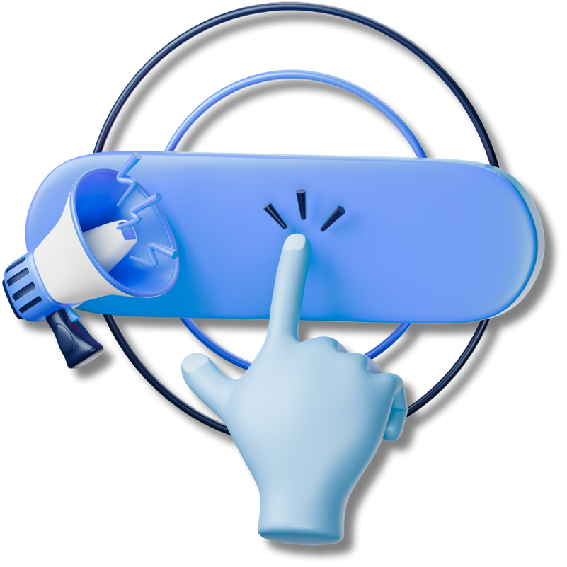 Megáfono y llamado a la acción